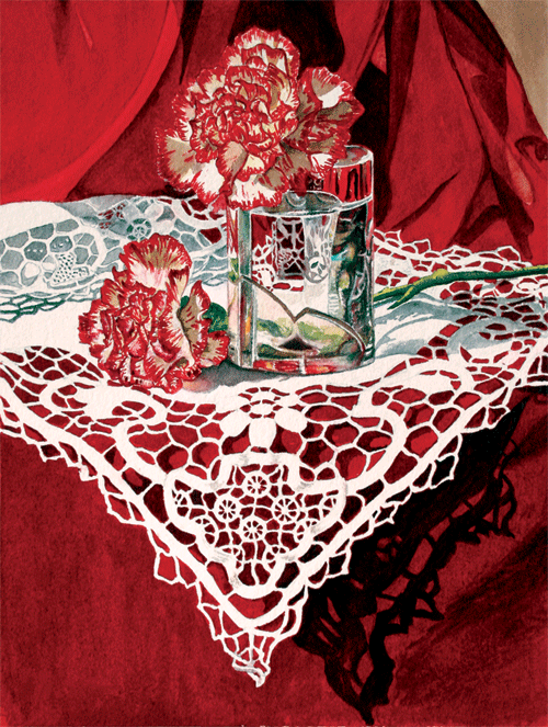 05 carnations on lace